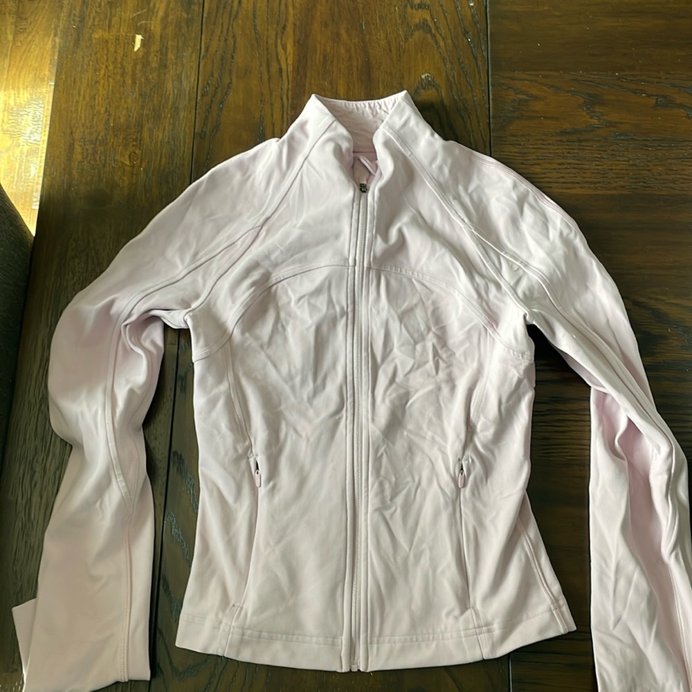 lululemon, cropped define jacket, coquette, pink peony size 4